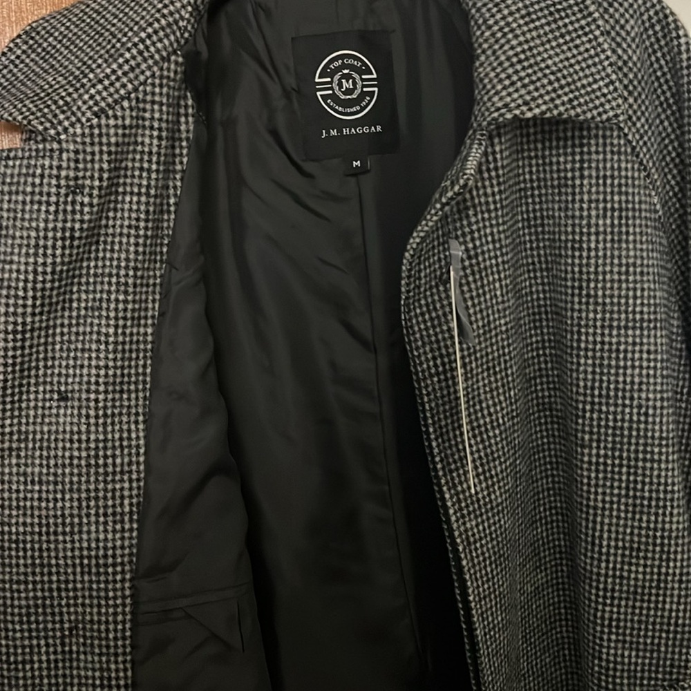 Hagger Men's Black and Gray top Coat - Picture 3 of 5